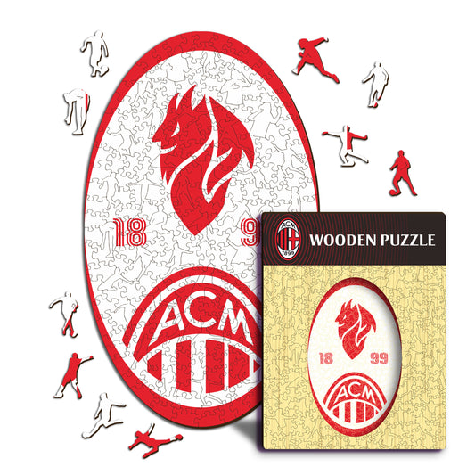 Retro Logo AC Milan® - Puzzle en Bois