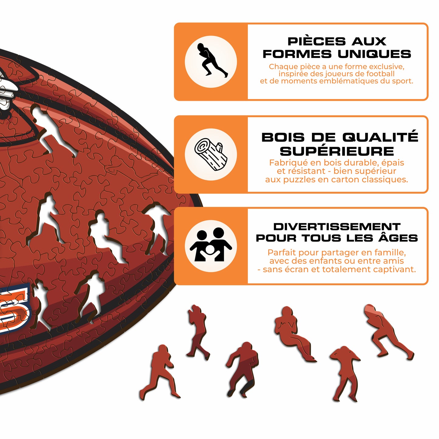 Football Denver Broncos™ - Puzzle en Bois
