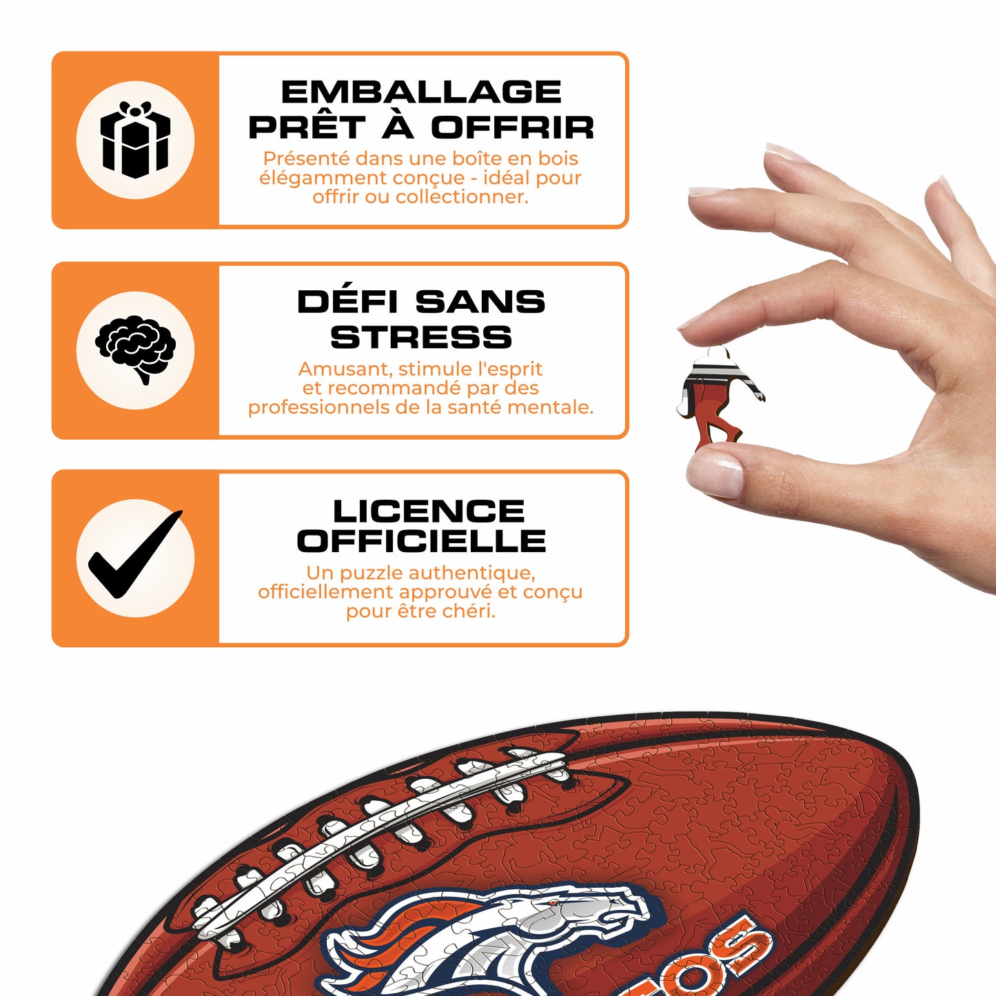 Football Denver Broncos™ - Puzzle en Bois