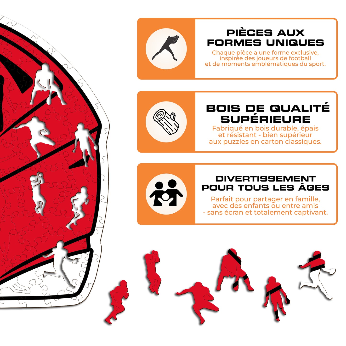 Casque Kansas City Chiefs™ - Puzzle en Bois