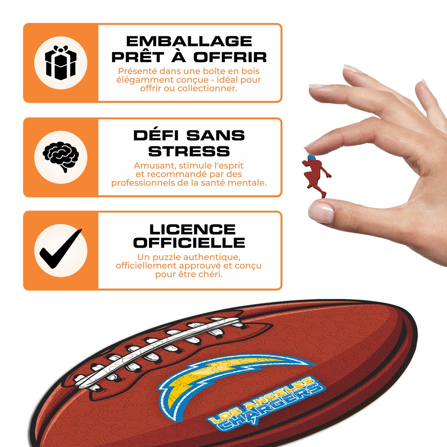 Football Los Angeles Chargers™ - Puzzle en Bois