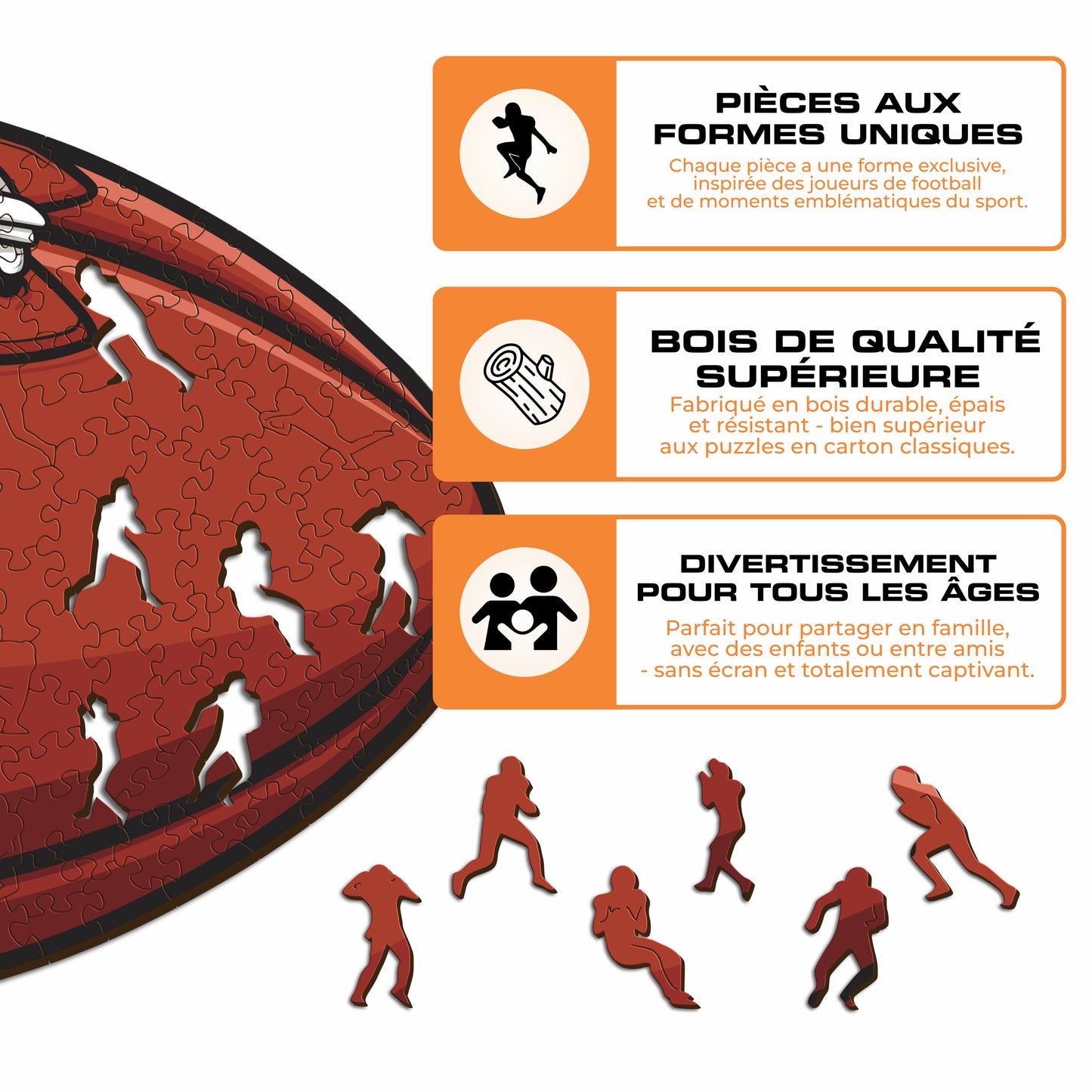 Football Kansas City Chiefs™ - Puzzle en Bois