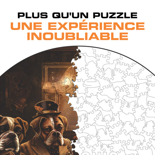 Chiens Jouant au Poker - Puzzle en Bois