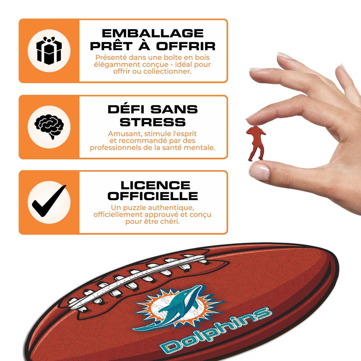 Football Miami Dolphins™ - Puzzle en Bois