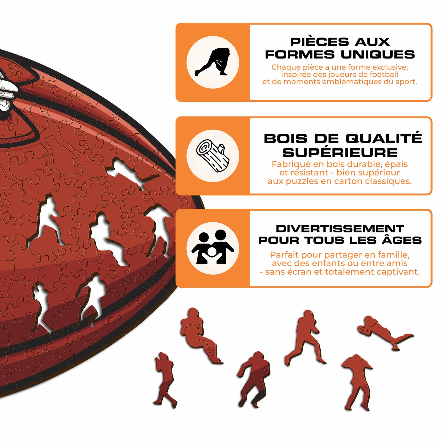 Football Detroit Lions™ - Puzzle en Bois