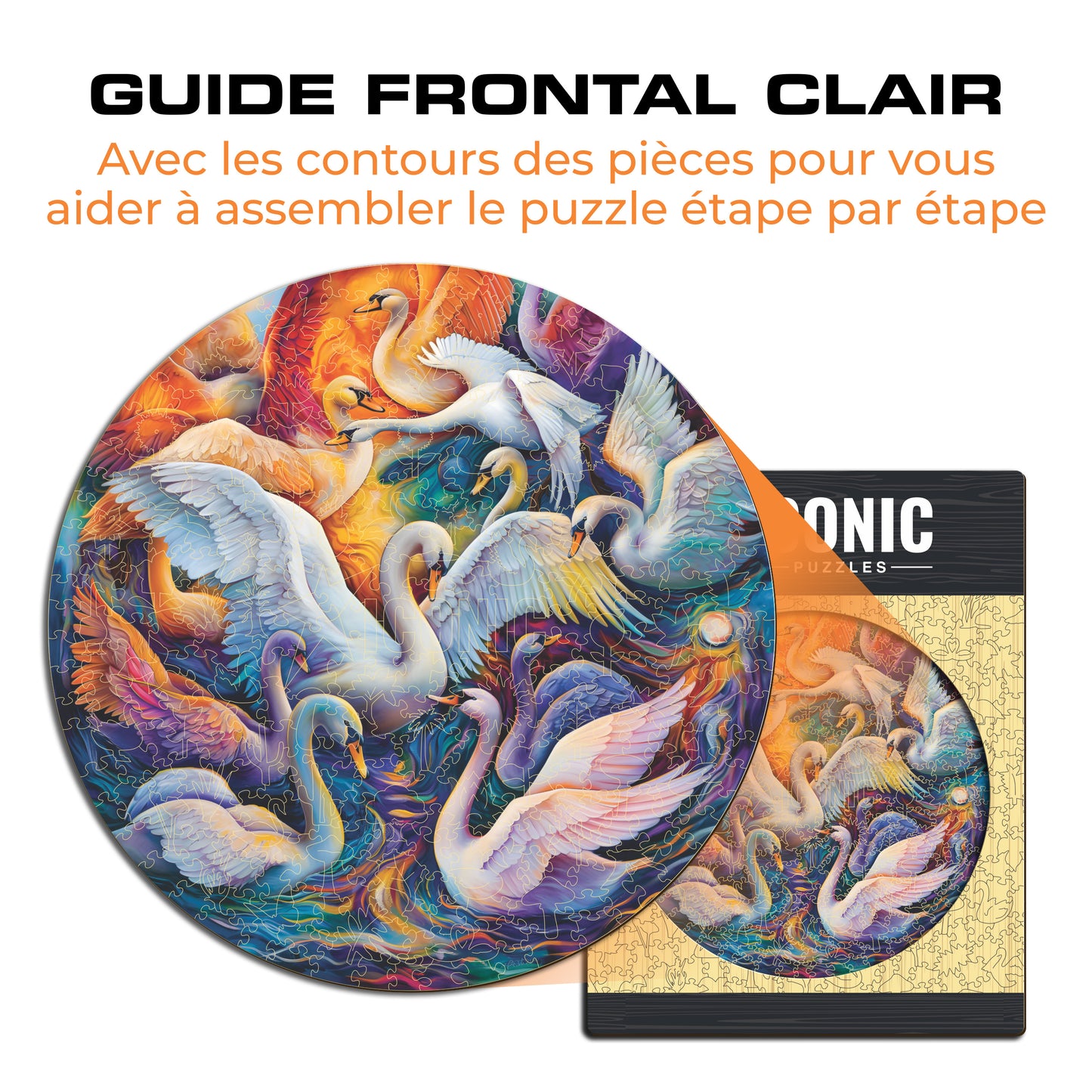 Cygnes Majestueux - Puzzle en Bois