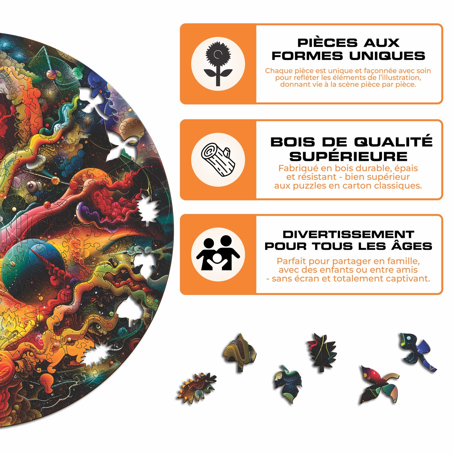 Lune Puissante - Puzzle en Bois