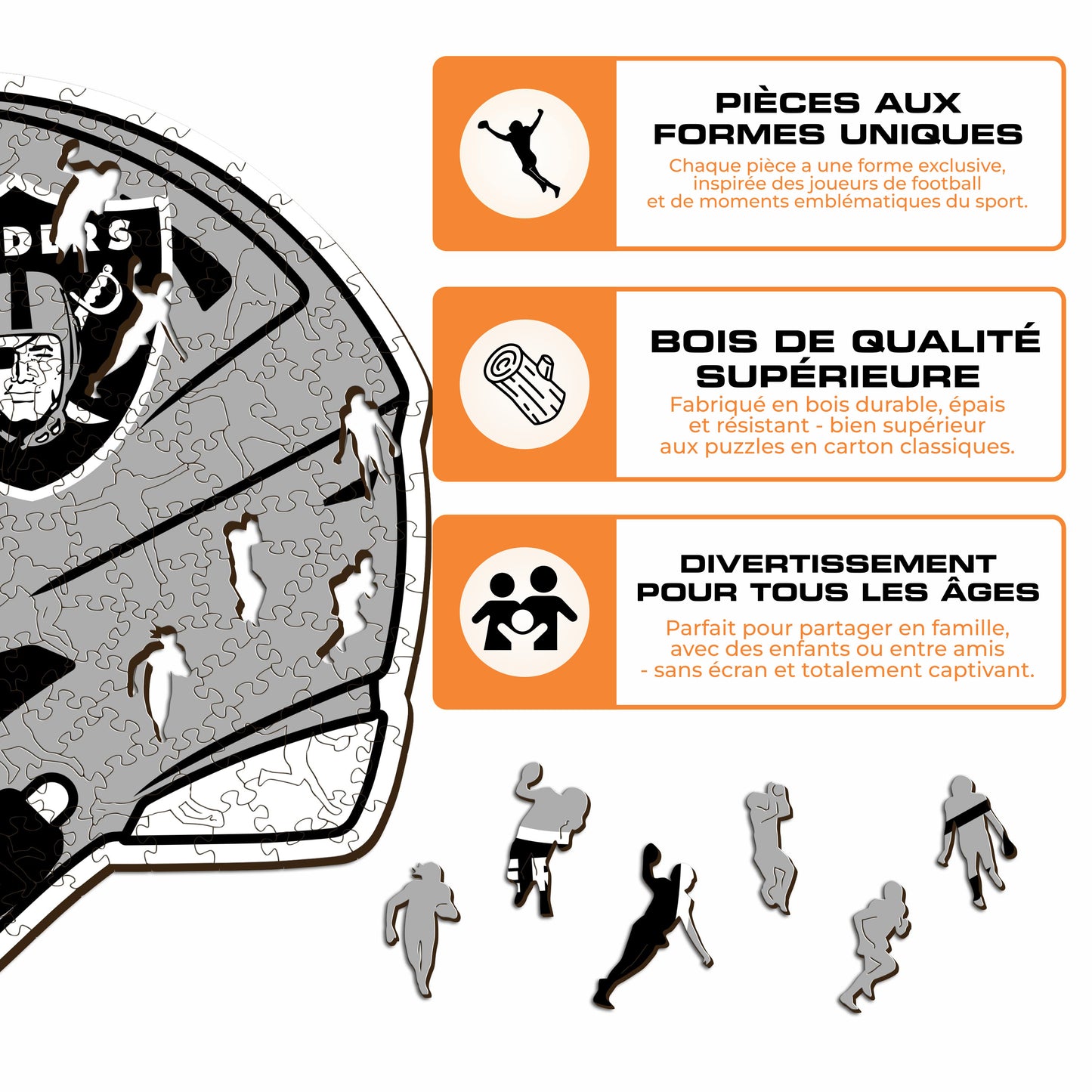 Casque Las Vegas Raiders™ - Puzzle en Bois