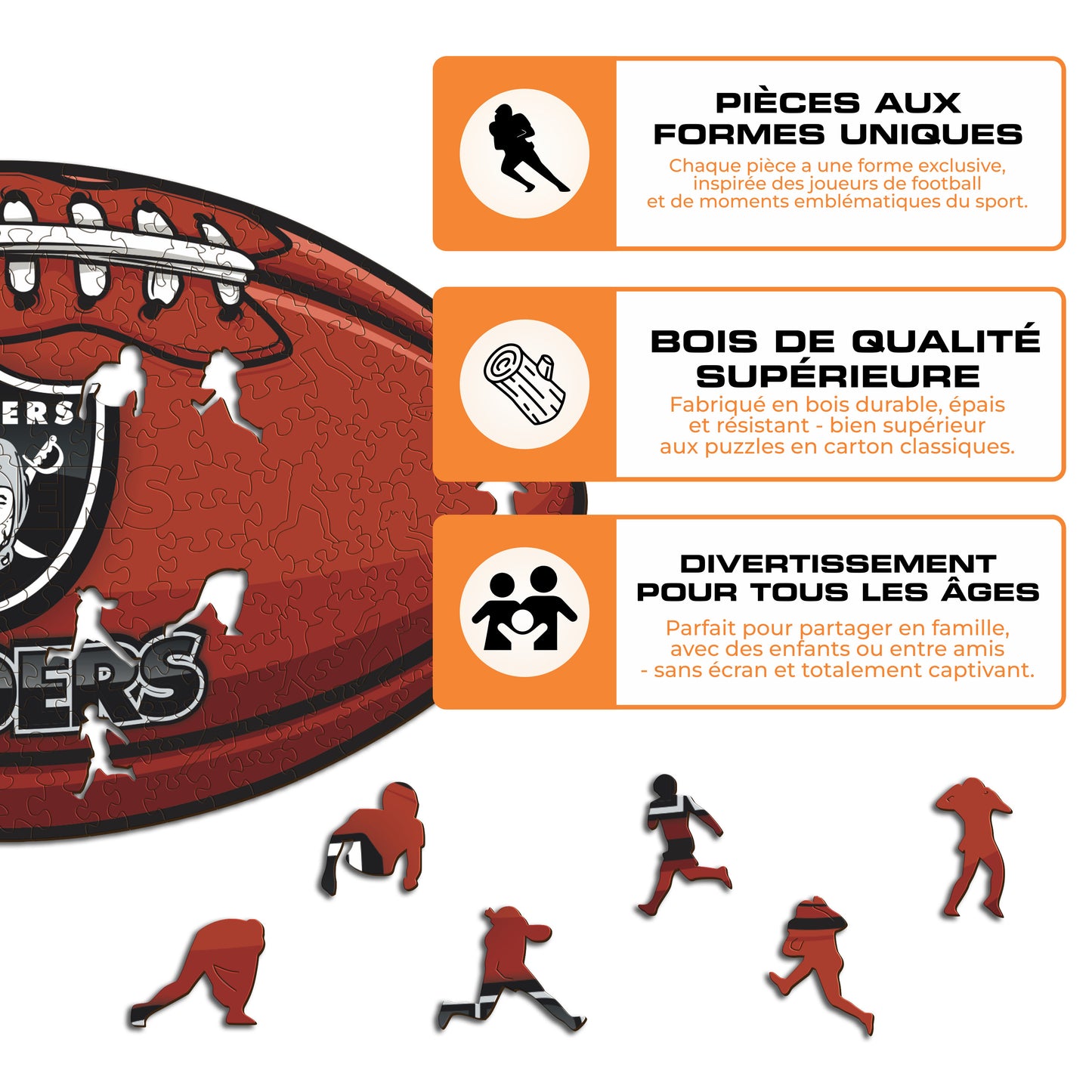 Football Las Vegas Raiders™ - Puzzle en Bois