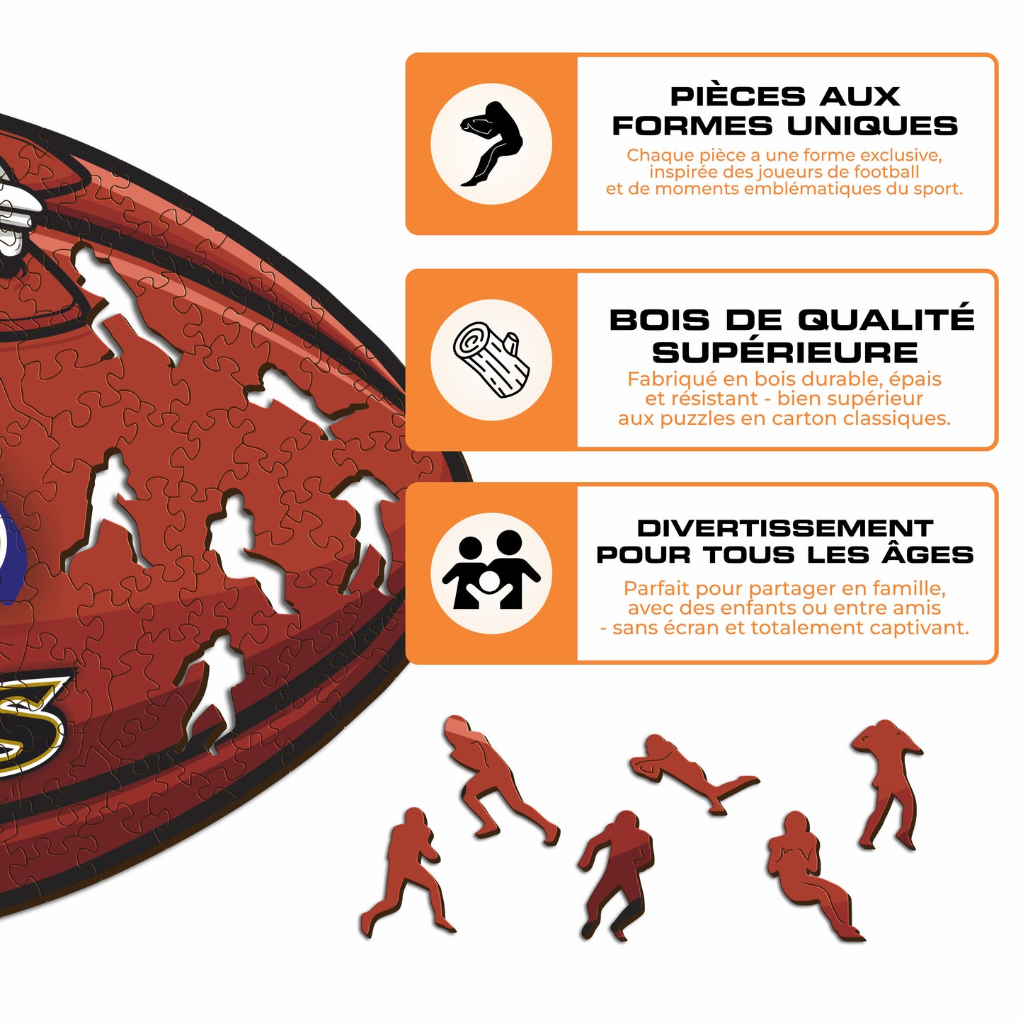Football Baltimore Ravens™ - Puzzle en Bois