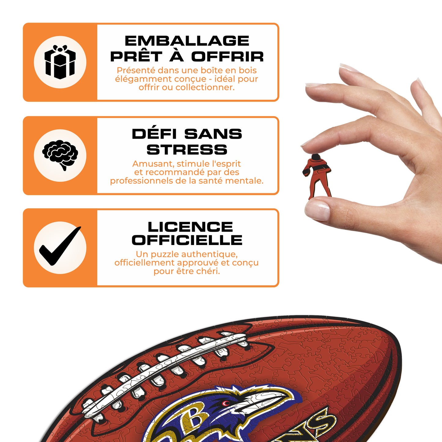 Football Baltimore Ravens™ - Puzzle en Bois
