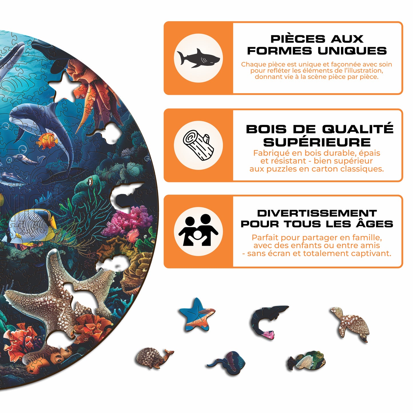 Animaux Marins - Puzzle en Bois