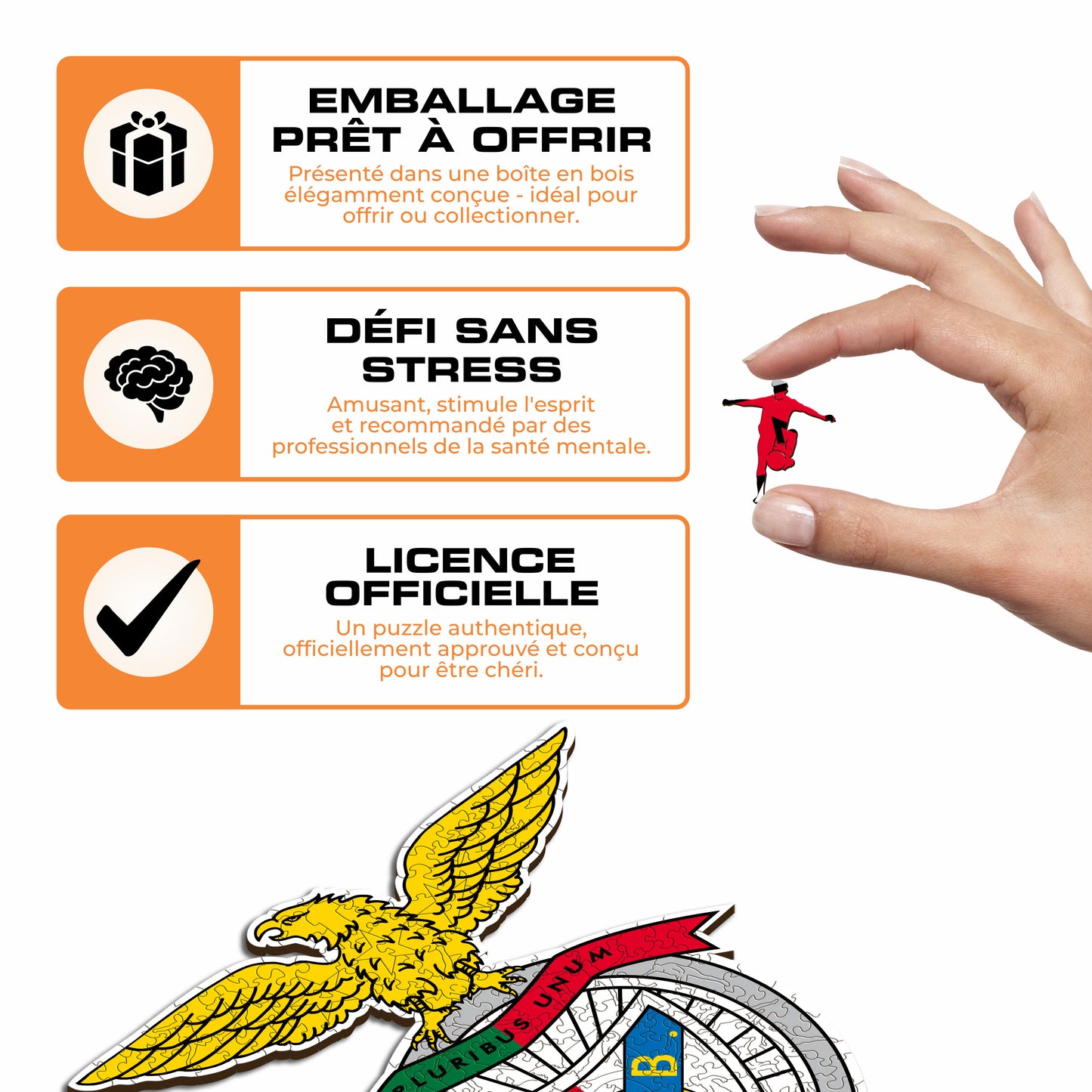 3 PACK SL Benfica® Logo + Eusebio + Estádio