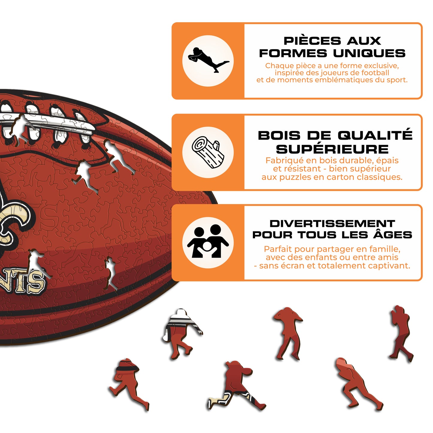 Football New Orleans Saints™ - Puzzle en Bois
