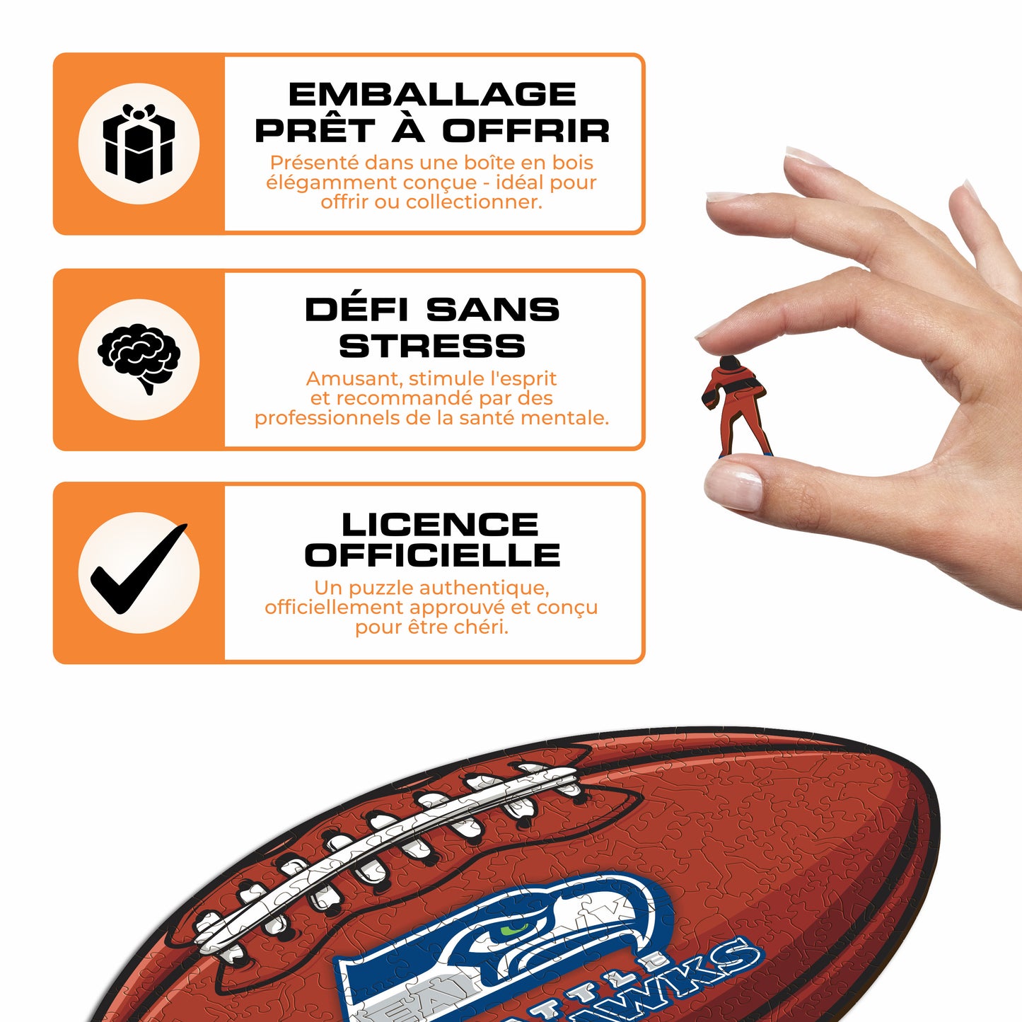 Football Seattle Seahawks™ - Puzzle en Bois