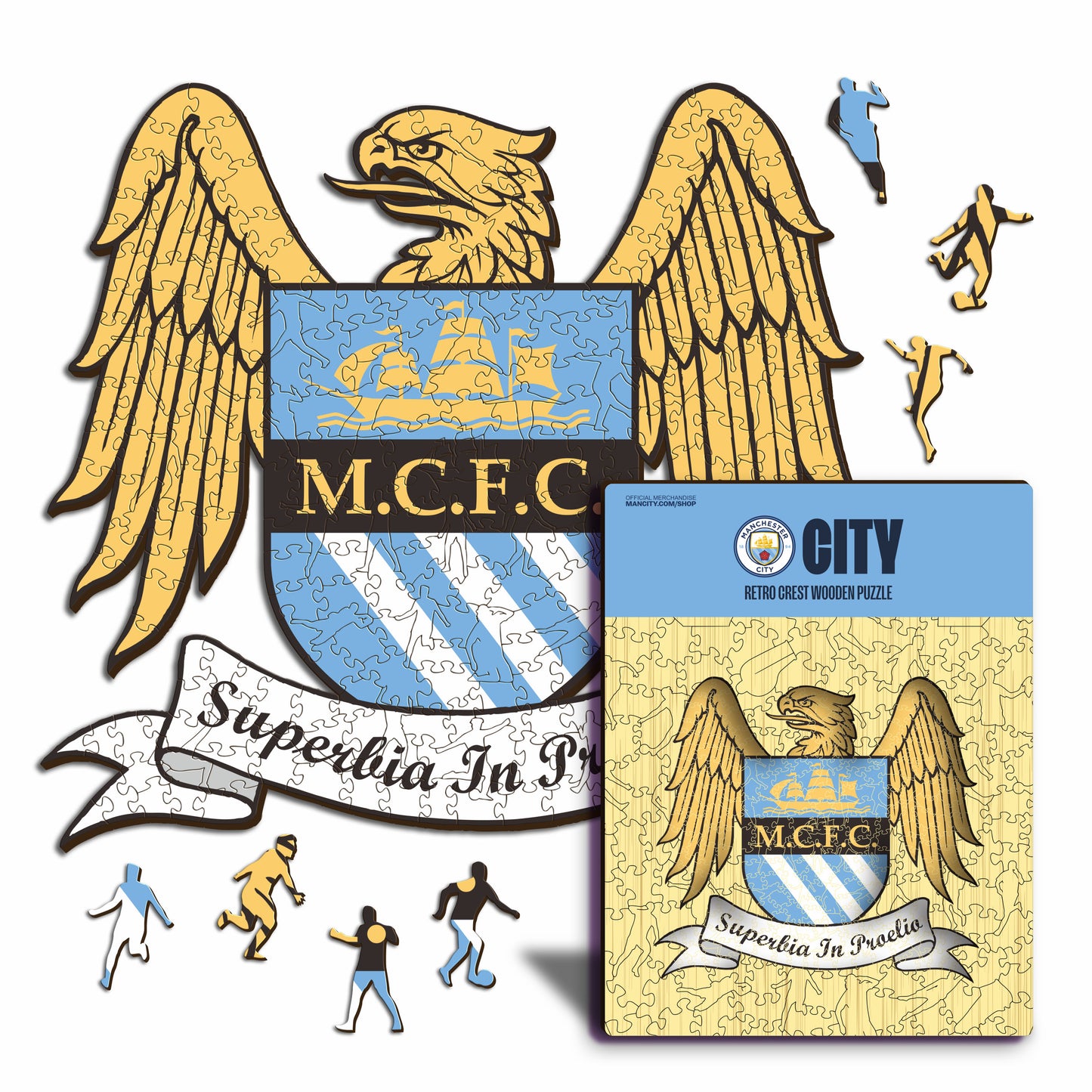 Retro Logo Manchester City FC® - Puzzle en Bois