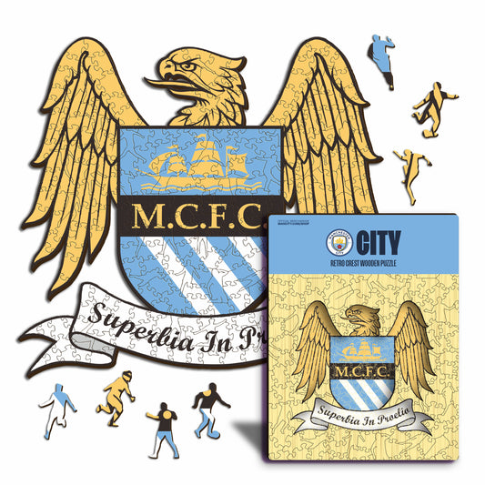 Retro Logo Manchester City FC® - Puzzle en Bois