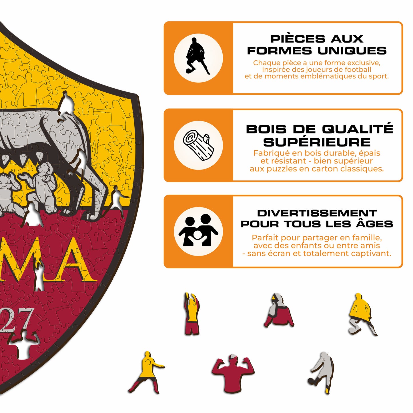 Logo AS Roma® - Puzzle en Bois