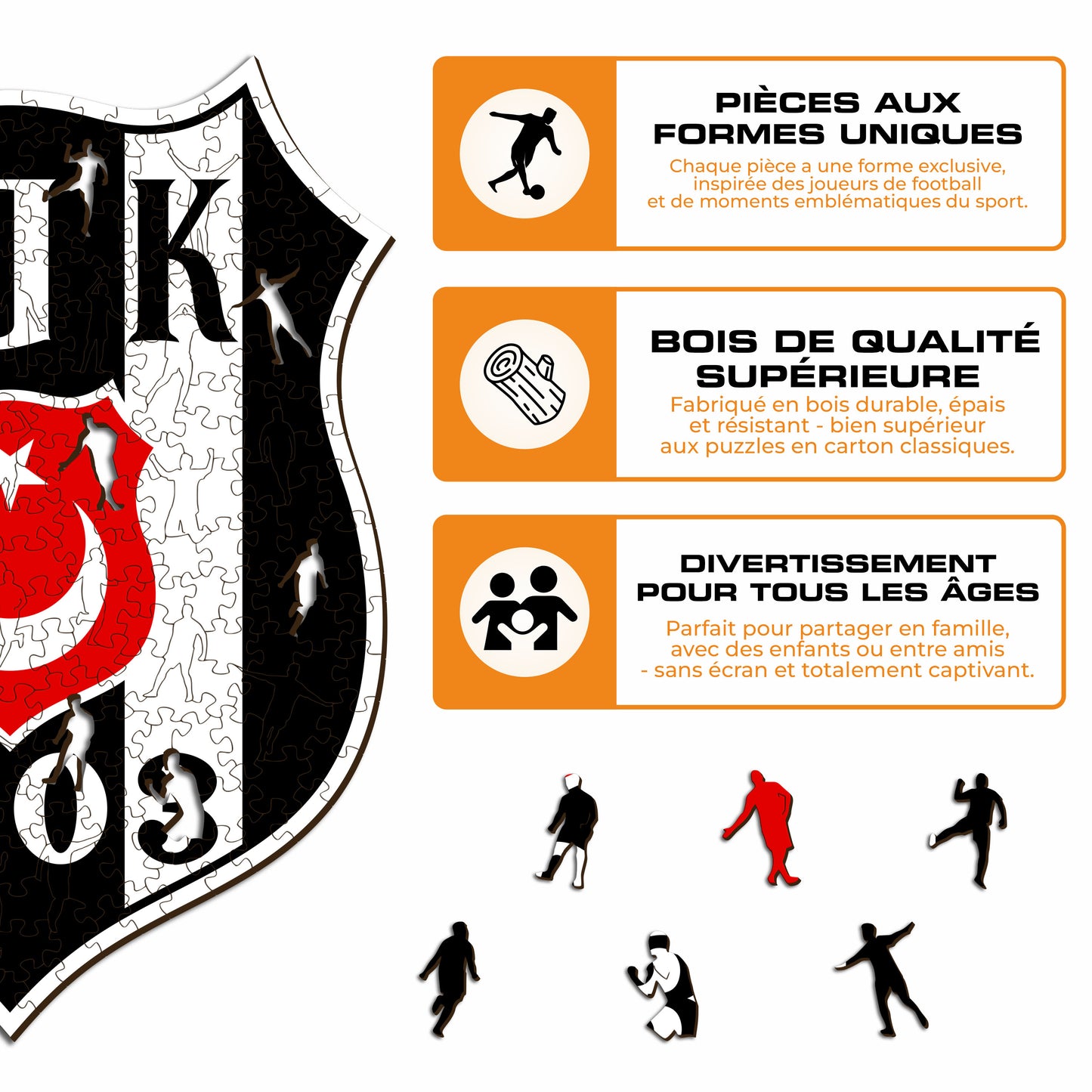 Logo Beşiktaş S.K.® - Puzzle en Bois