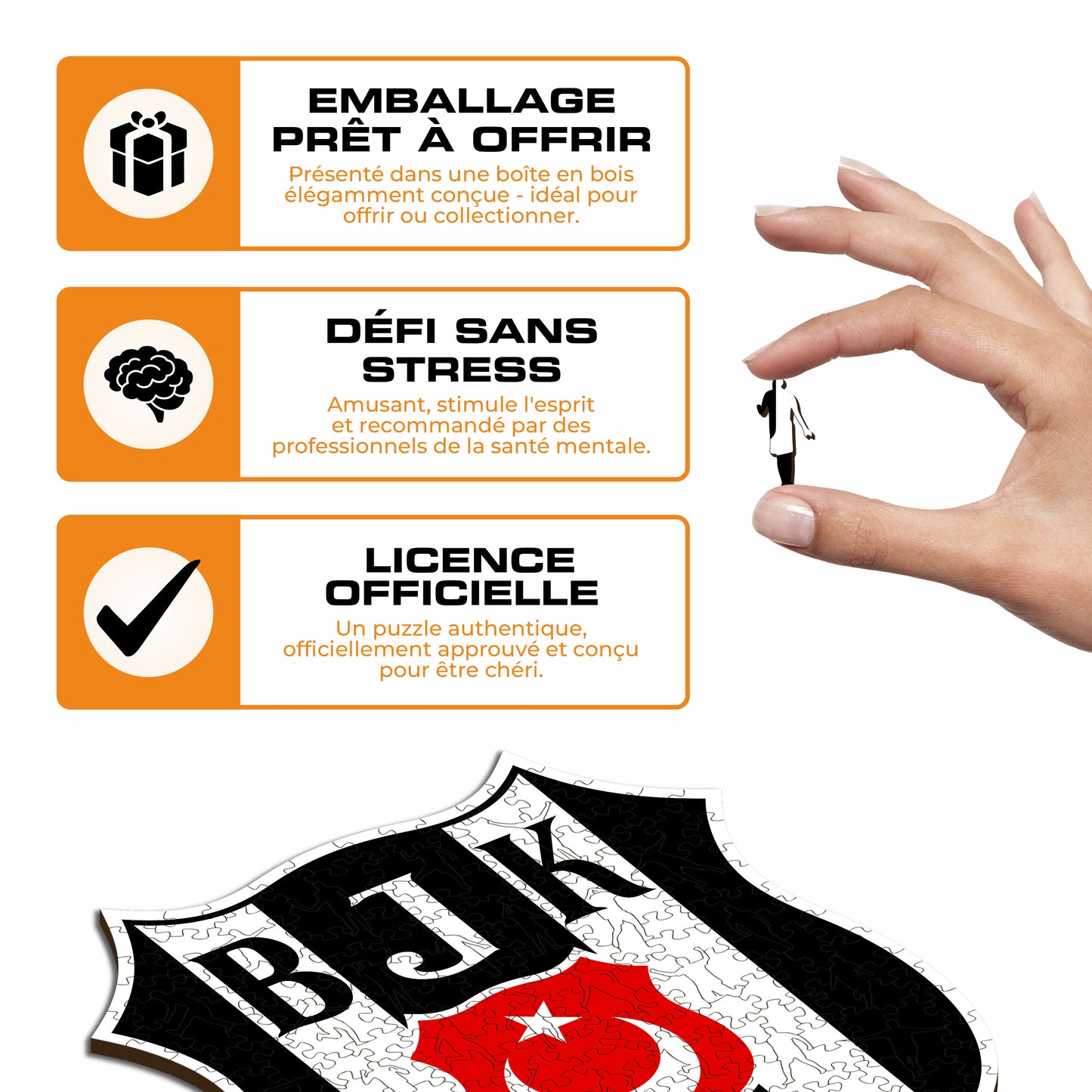 Logo Beşiktaş S.K.® - Puzzle en Bois