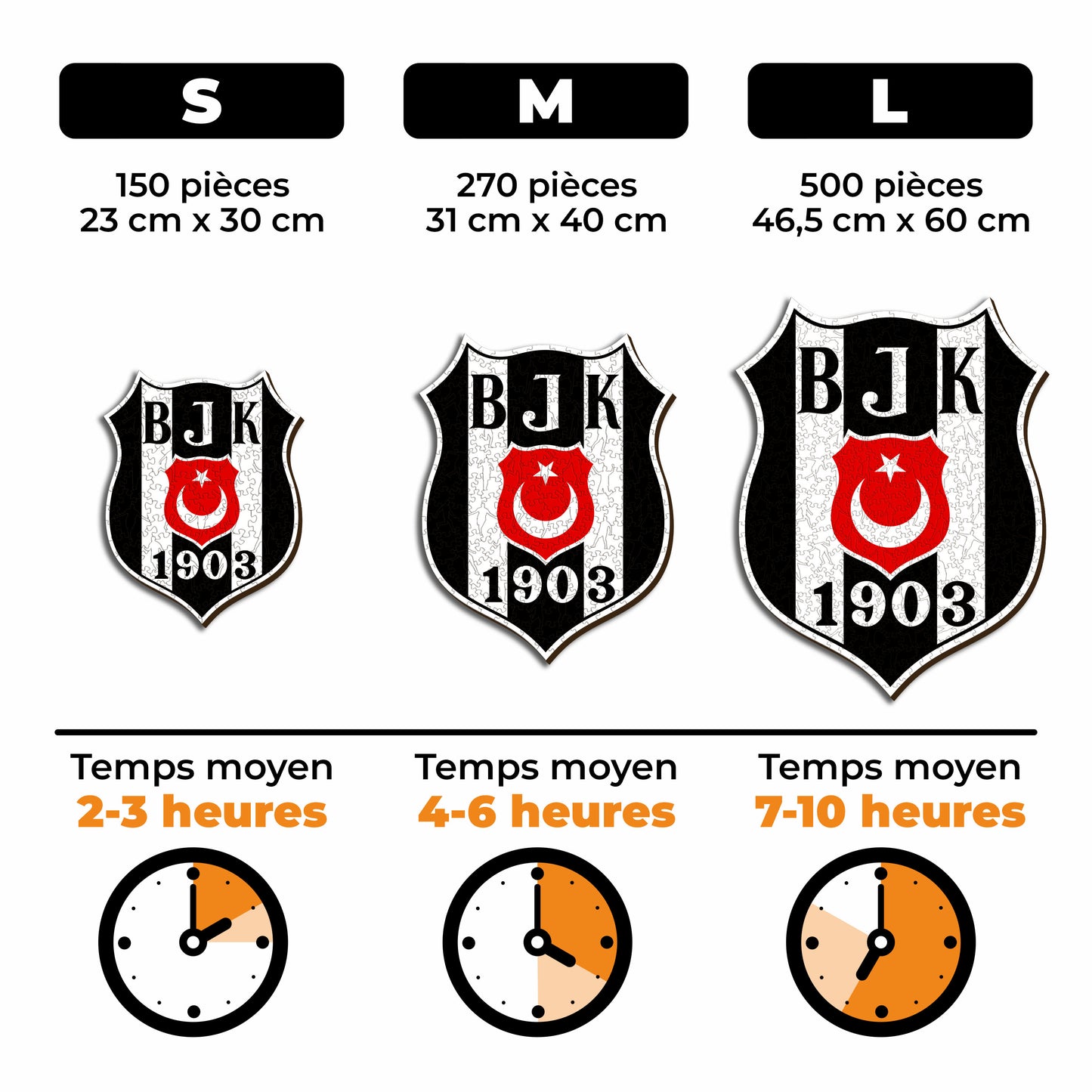 Logo Beşiktaş S.K.® - Puzzle en Bois
