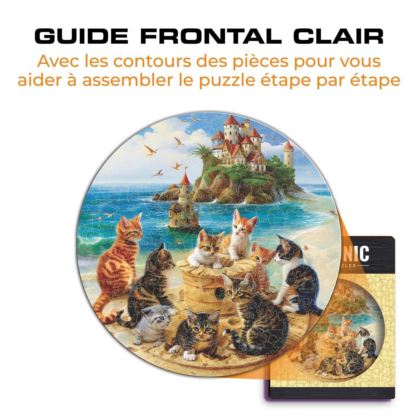 Chats Á La Mer - Puzzle en Bois
