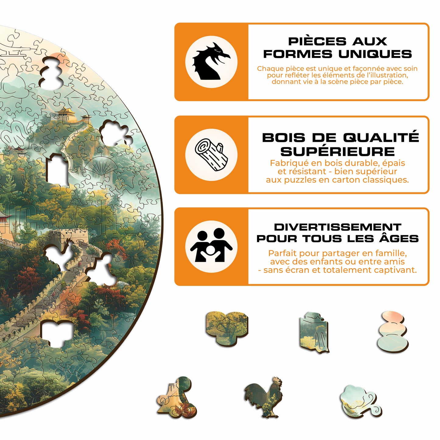 Grande Muraille de Chine - Puzzle en Bois