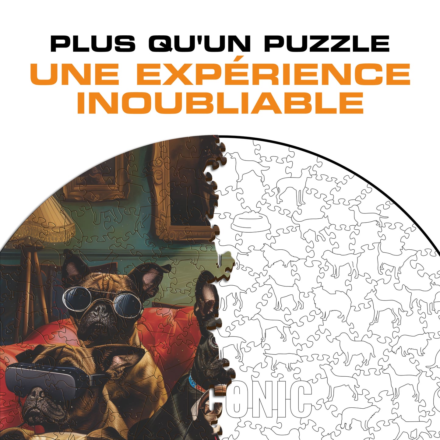 Chiens Joueurs - Puzzle en Bois