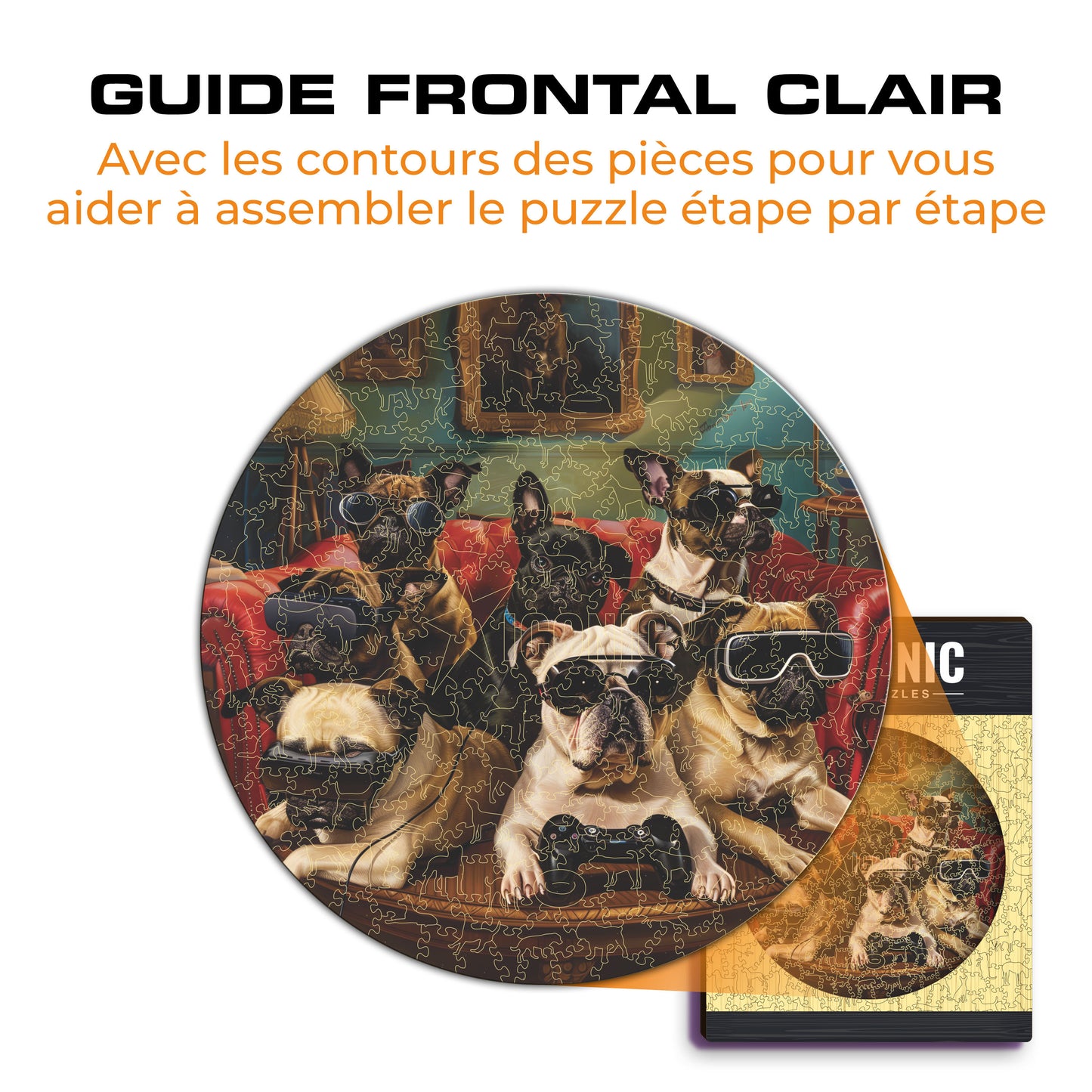 Chiens Joueurs - Puzzle en Bois