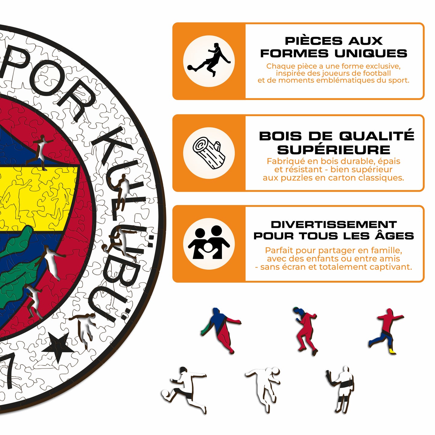 Logo Fenerbahçe S.K.® - Puzzle en Bois