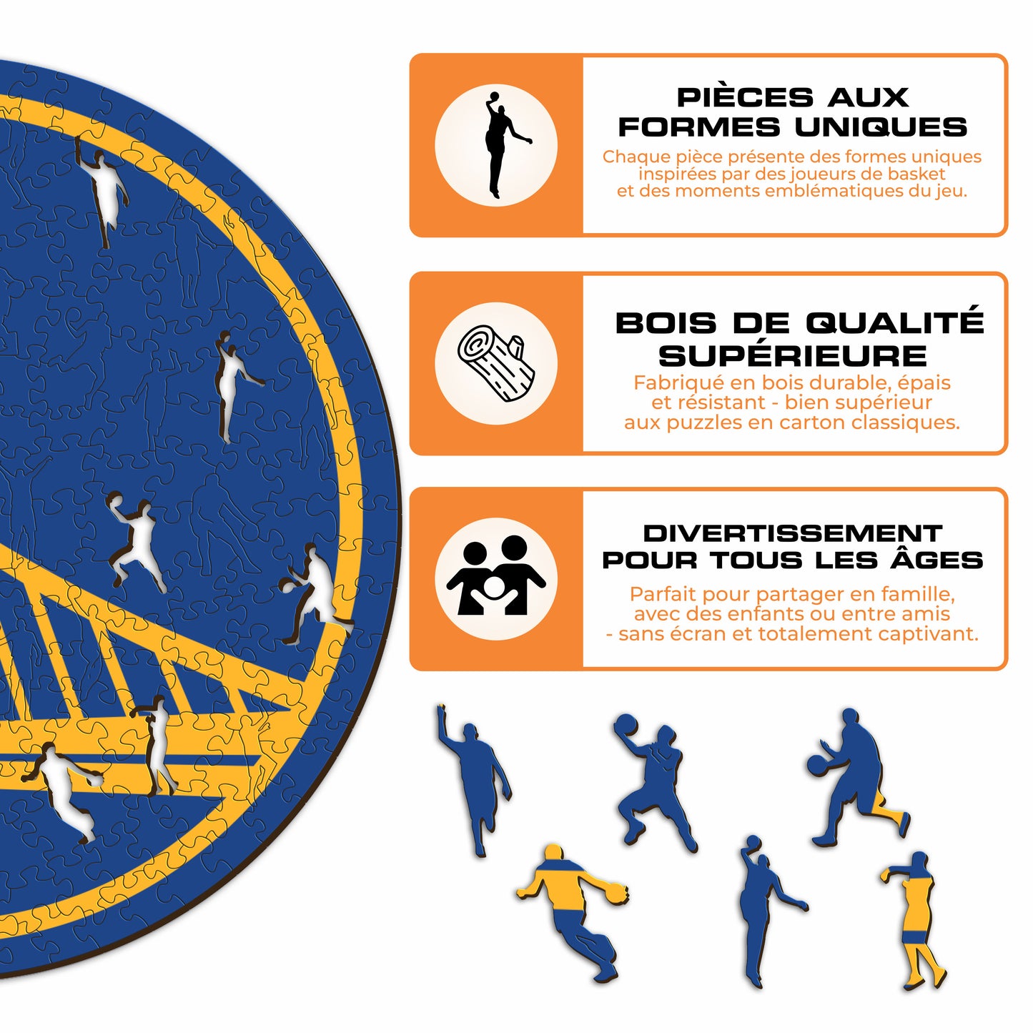 Golden State Warriors™ - Puzzle en Bois