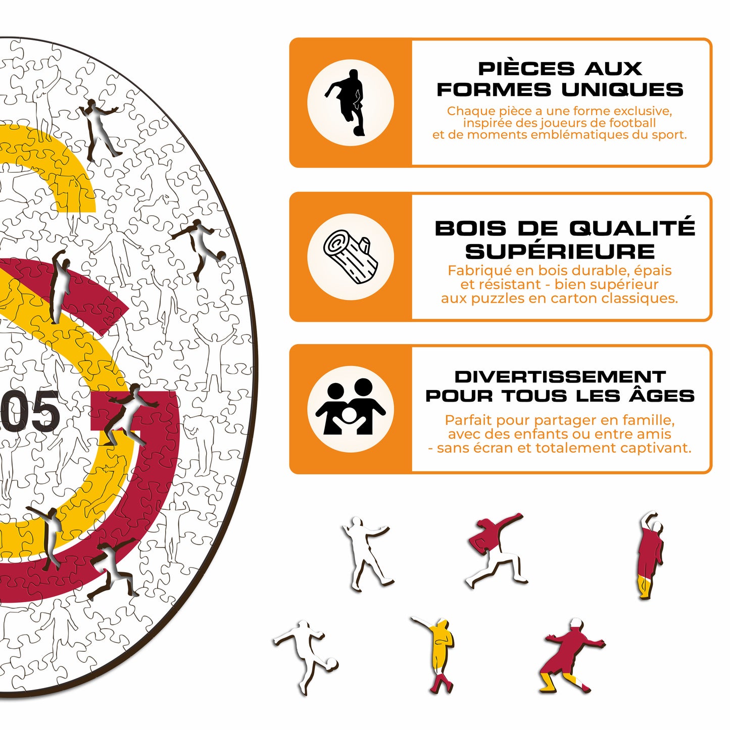 Logo Galatasaray S.K.® - Puzzle en Bois