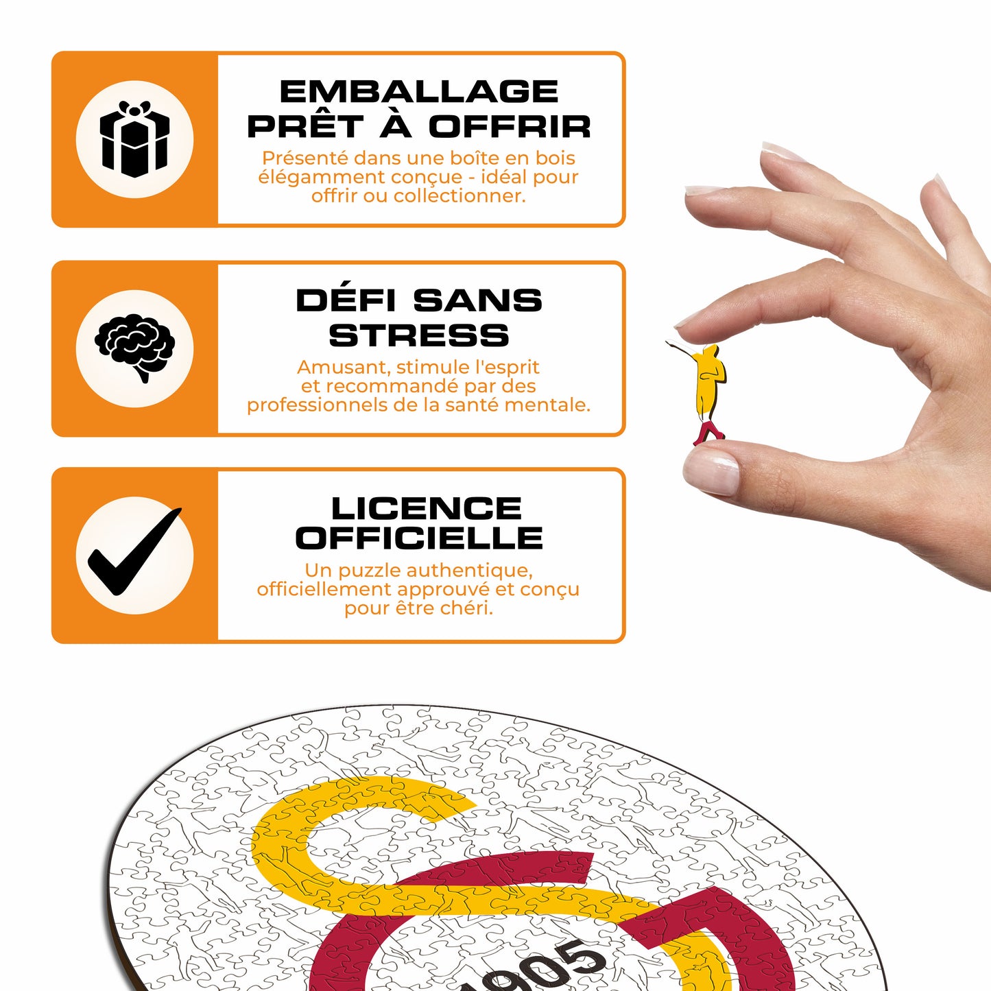 Logo Galatasaray S.K.® - Puzzle en Bois