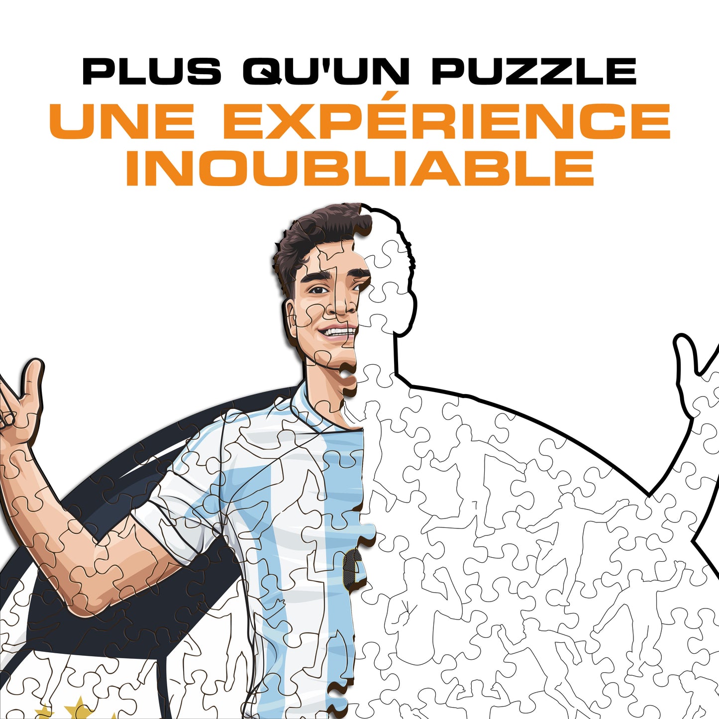 Julian Alvarez - Puzzle en Bois