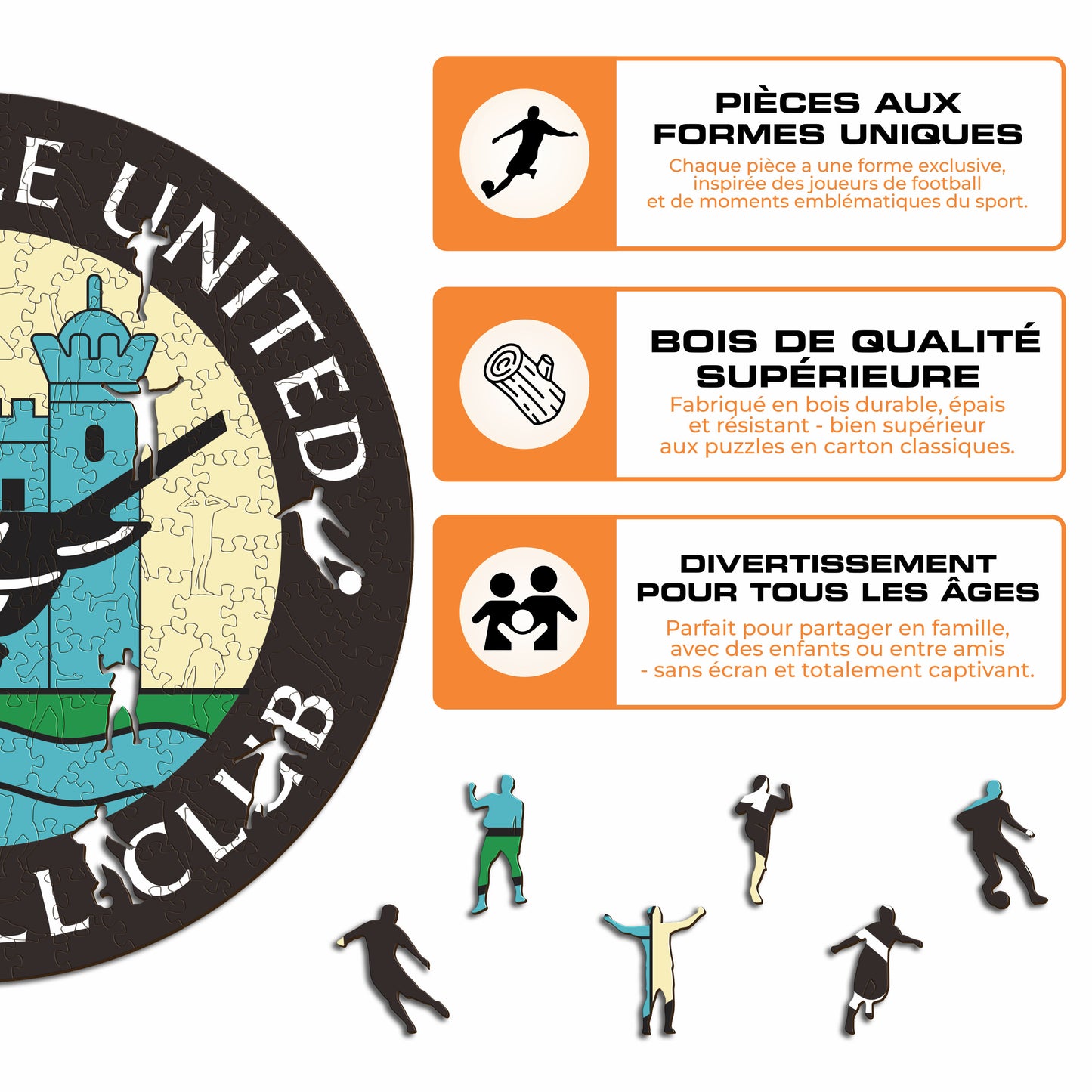 Retro Logo Newcastle United FC® - Puzzle en Bois