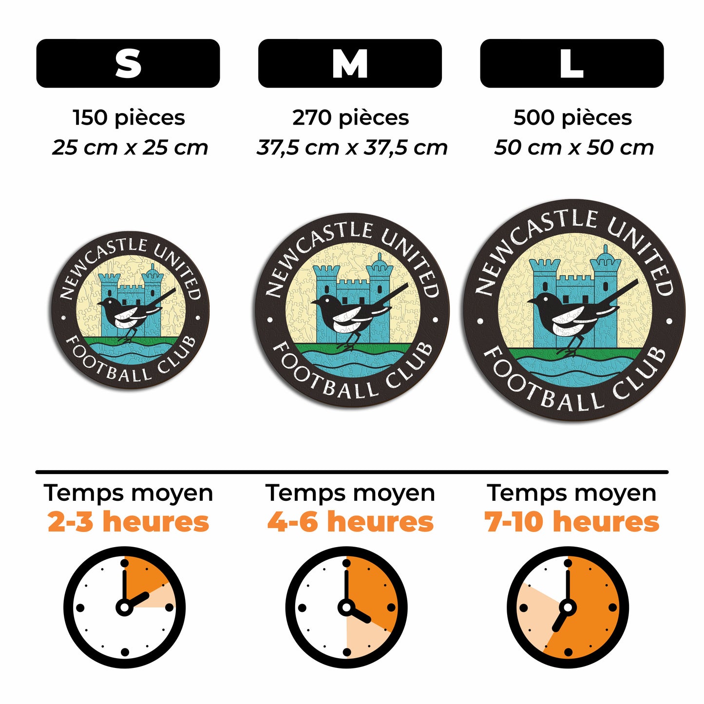 Retro Logo Newcastle United FC® - Puzzle en Bois