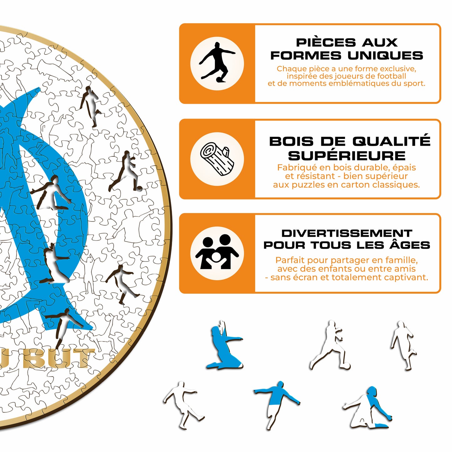 Logo Olympique de Marseille® - Puzzle en Bois