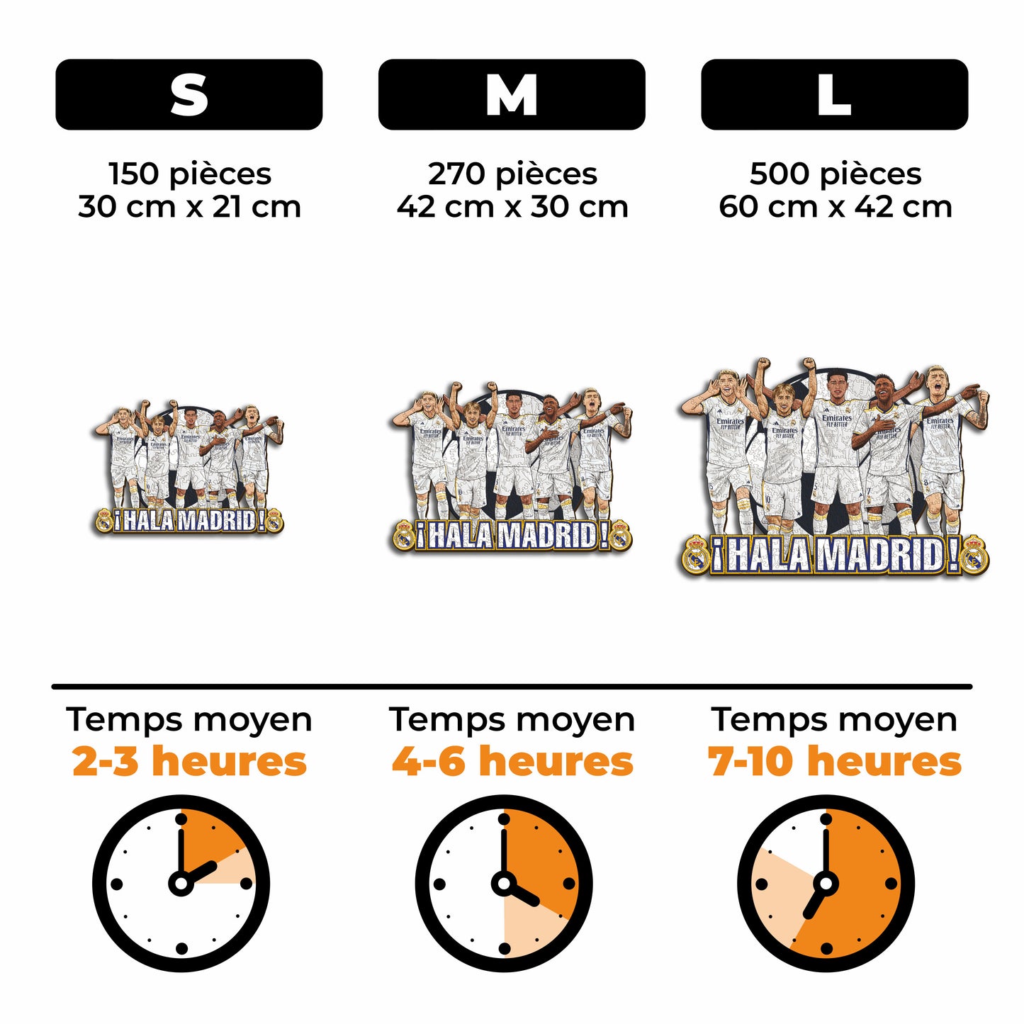 5 Jouers Real Madrid CF® - Puzzle en Bois