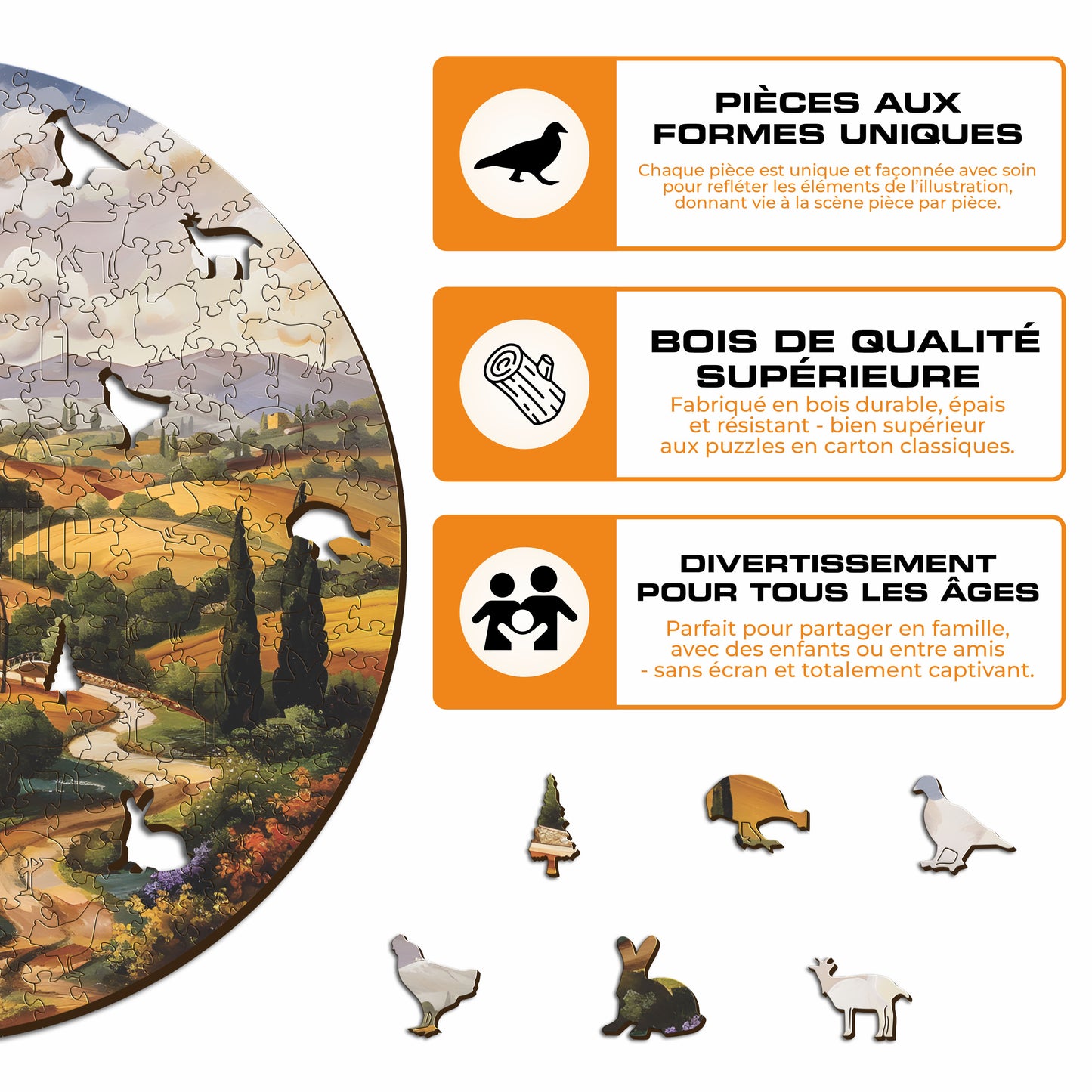 Toscane - Puzzle en Bois