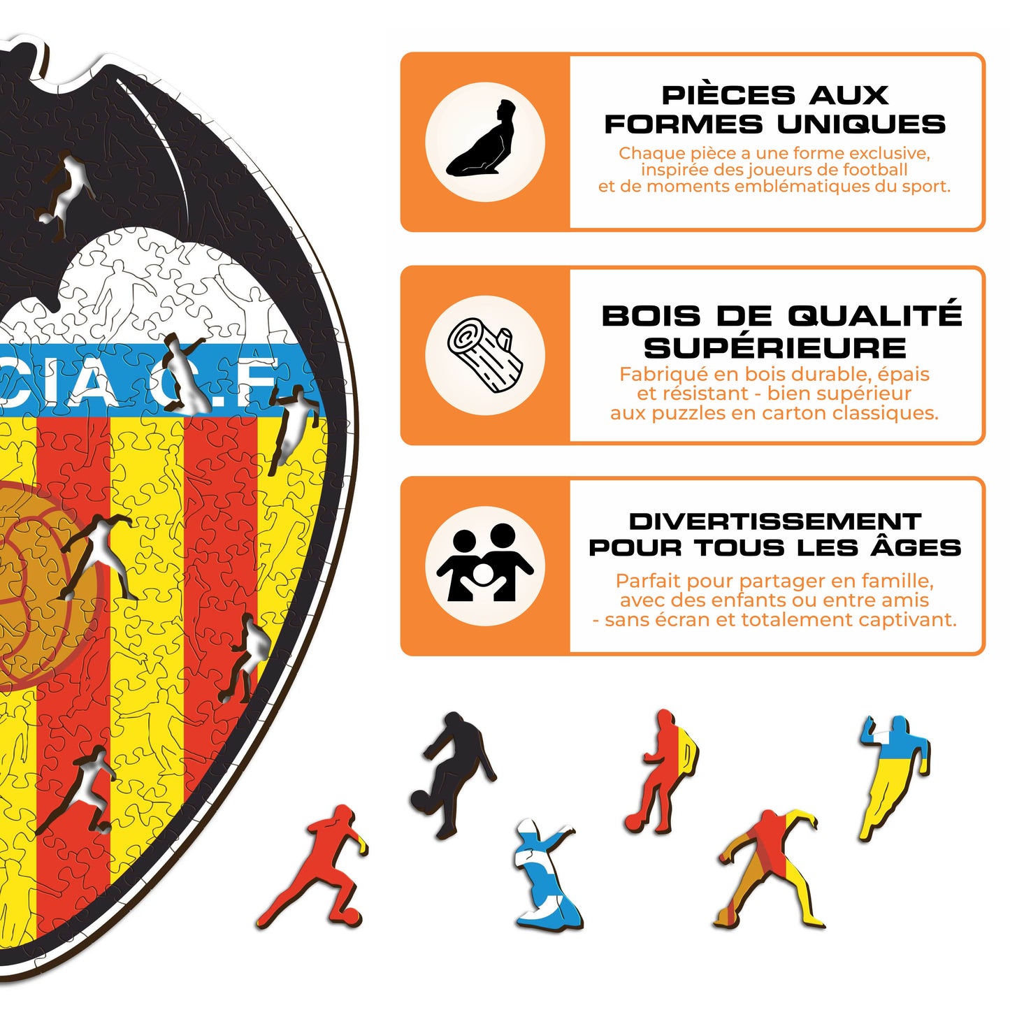 Logo Valencia CF® - Puzzle en Bois