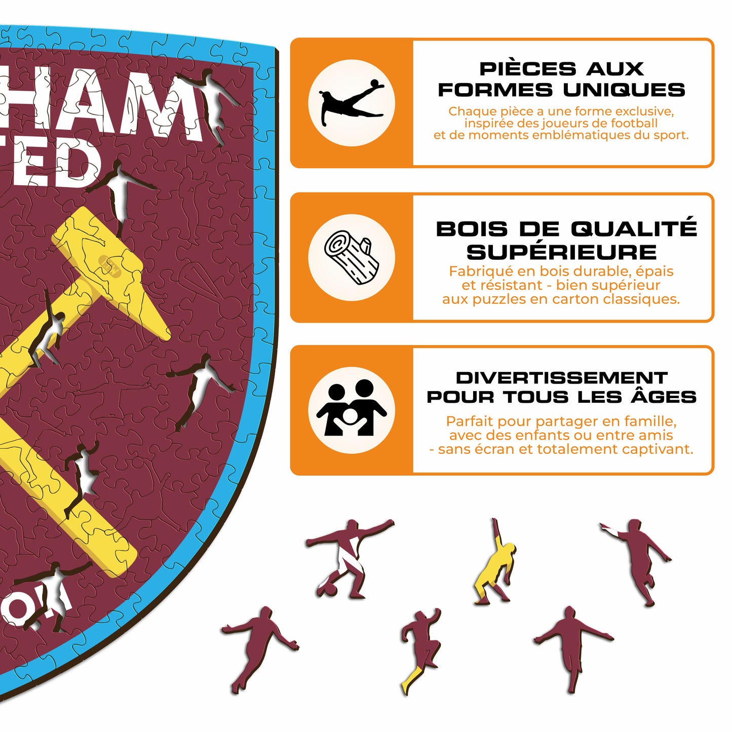 Logo West Ham United FC® - Puzzle en Bois