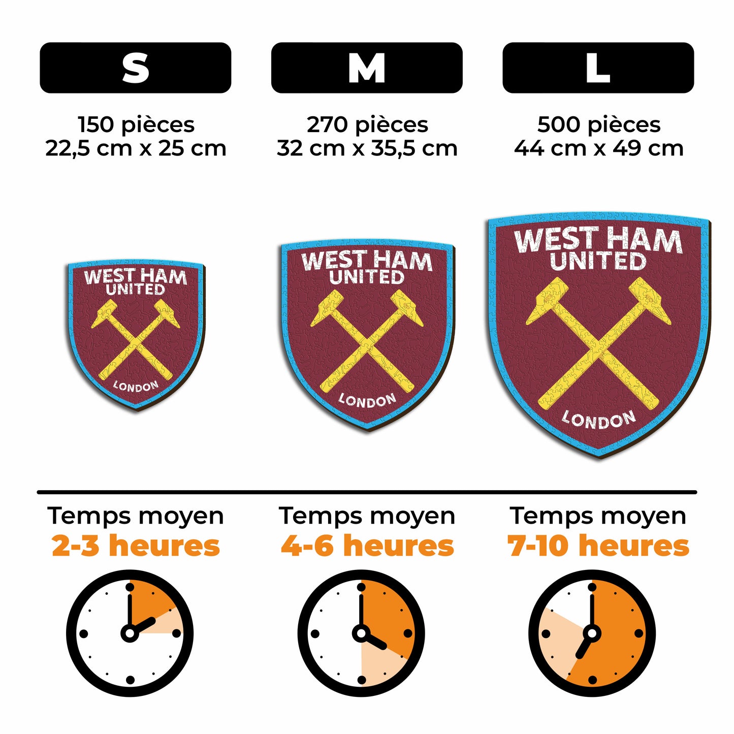 Logo West Ham United FC® - Puzzle en Bois