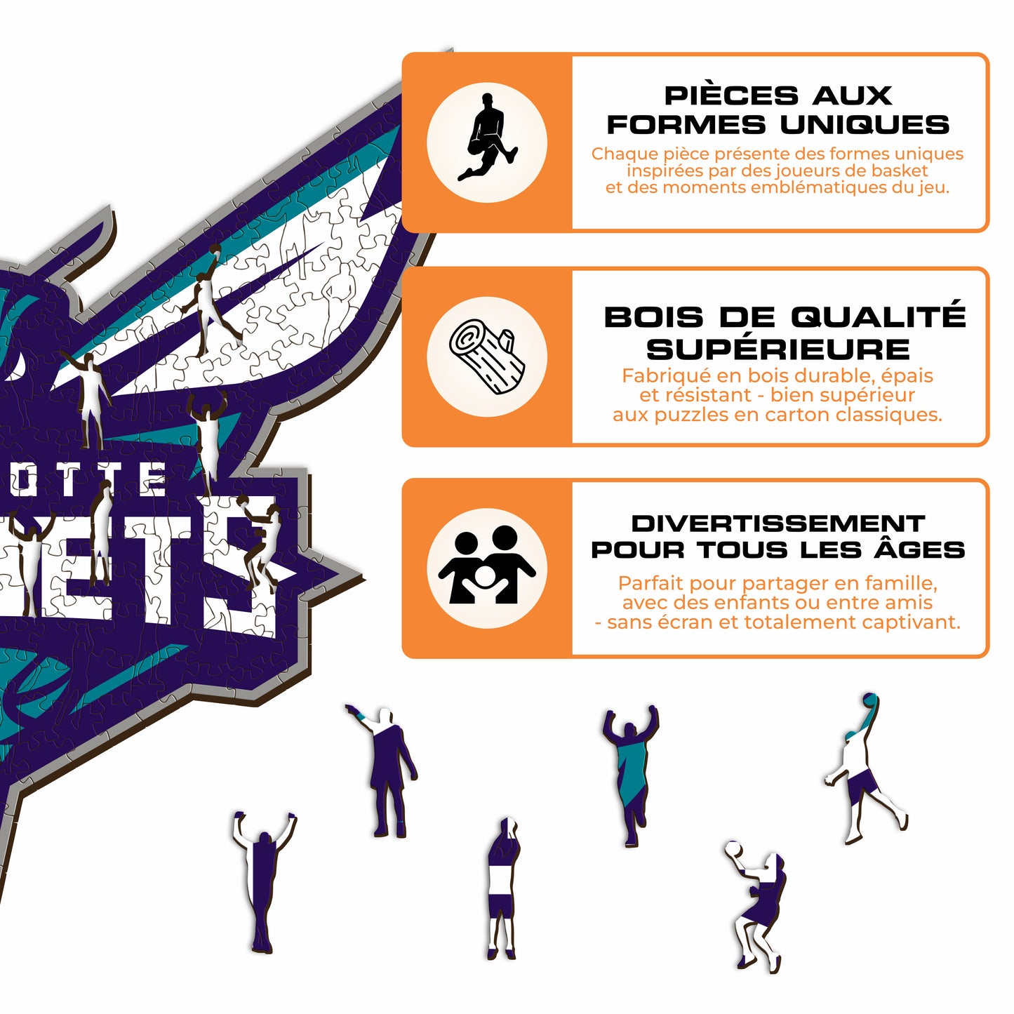 Charlotte Hornets™ - Puzzle en Bois