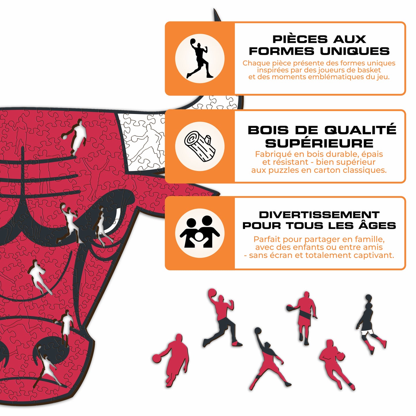 Chicago Bulls™ - Puzzle en Bois