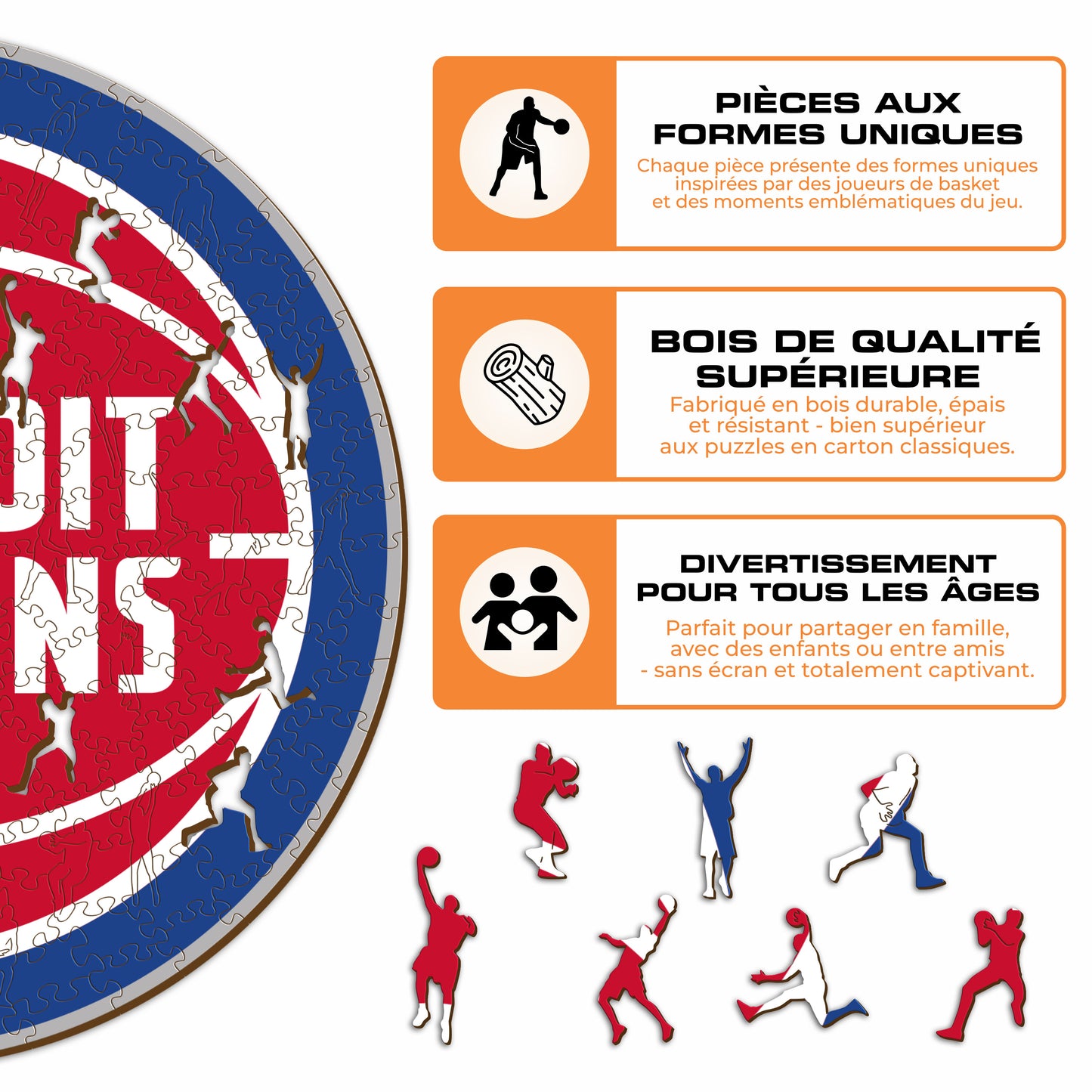 Detroit Pistons™ - Puzzle en Bois