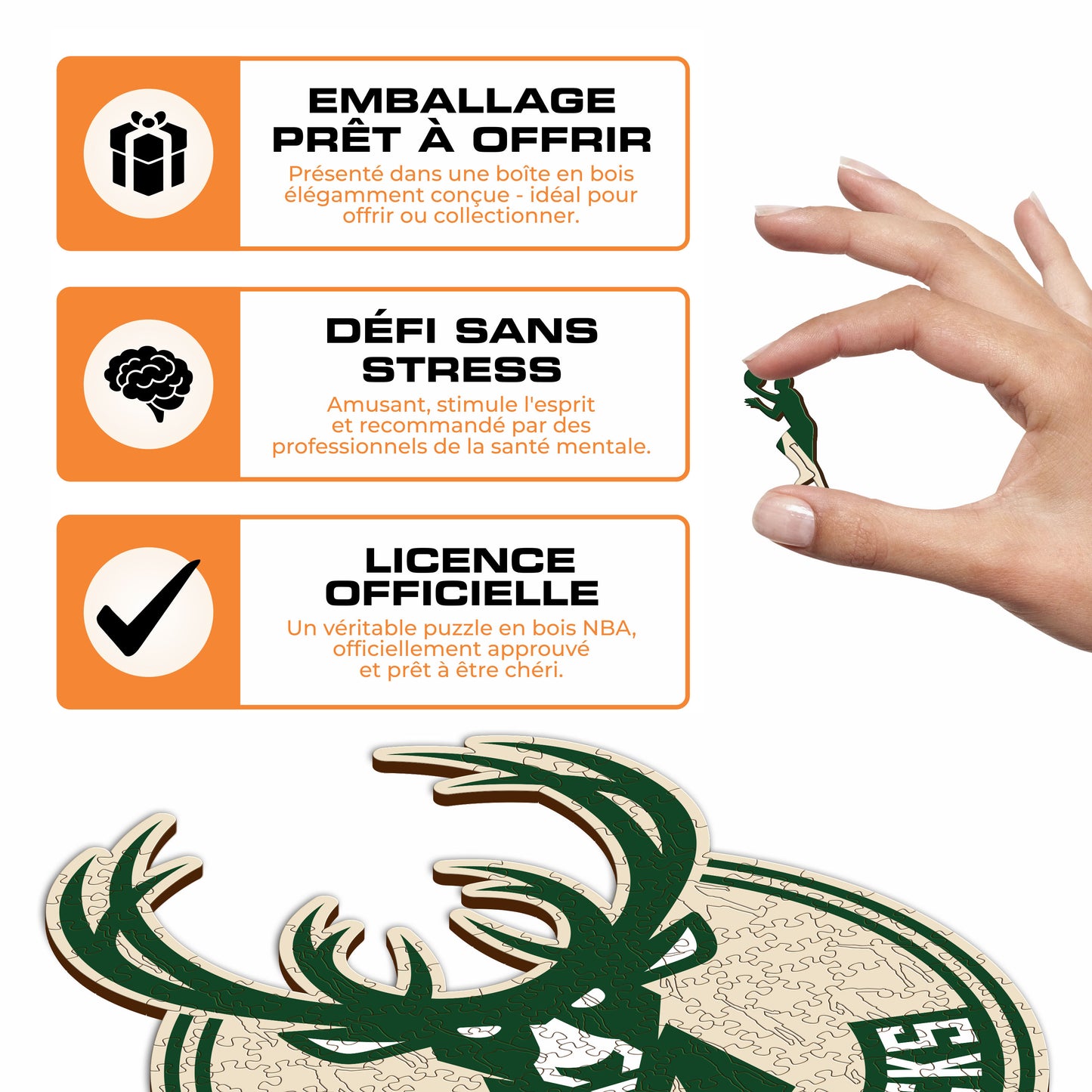 Milwaukee Bucks™ - Puzzle en Bois