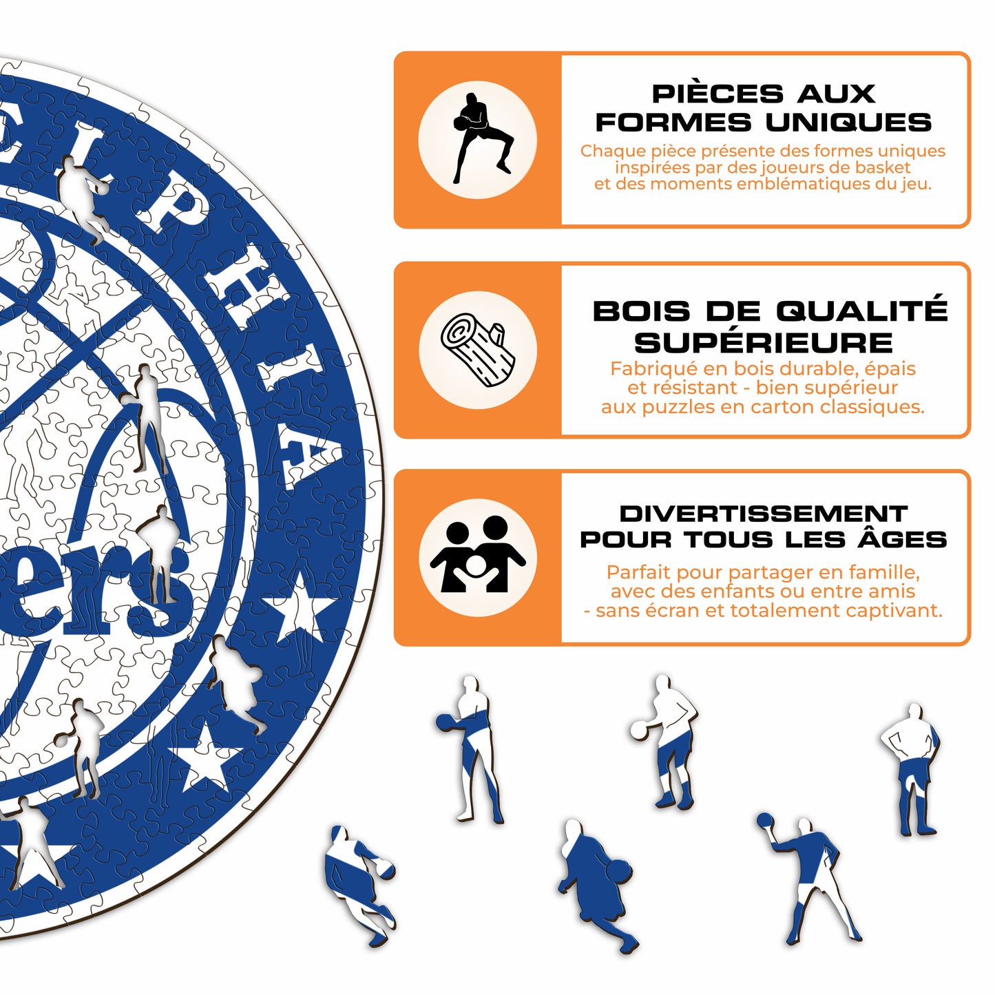Philadelphia 76ers™ - Puzzle en Bois