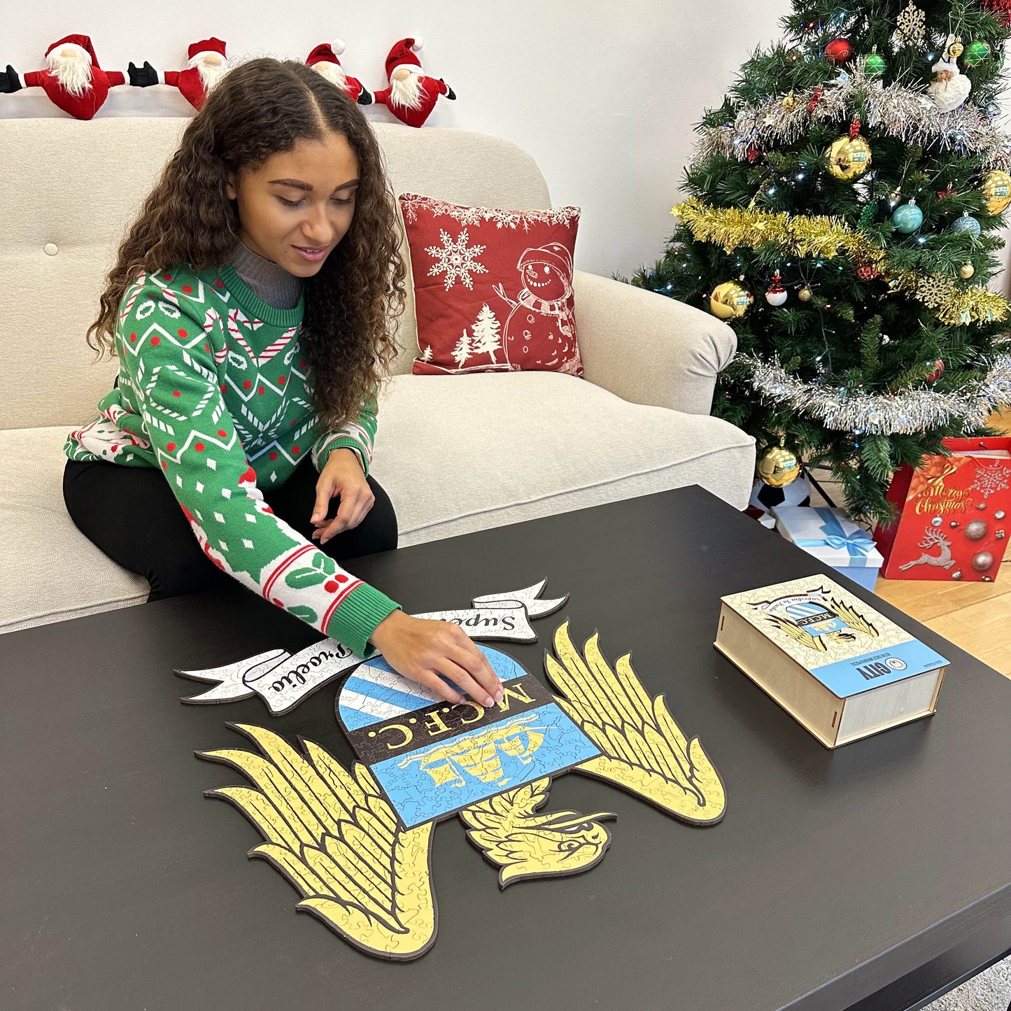 Retro Logo Manchester City FC® - Puzzle en Bois