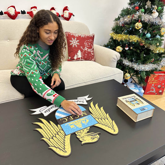 Retro Logo Manchester City FC® - Puzzle en Bois