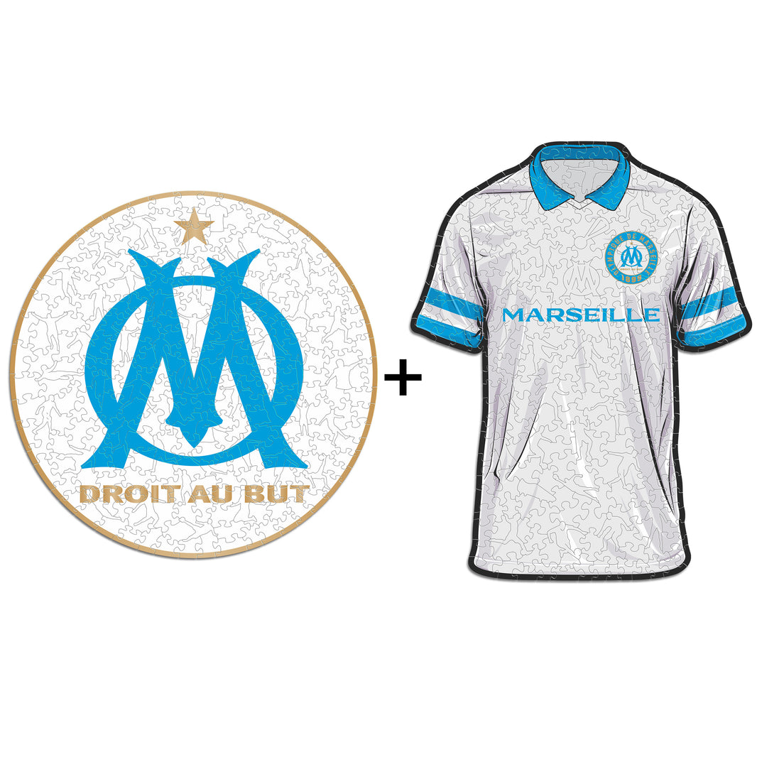 Logo Olympique de Marseille® Puzzle Officiel en Bois Iconic Puzzles FR